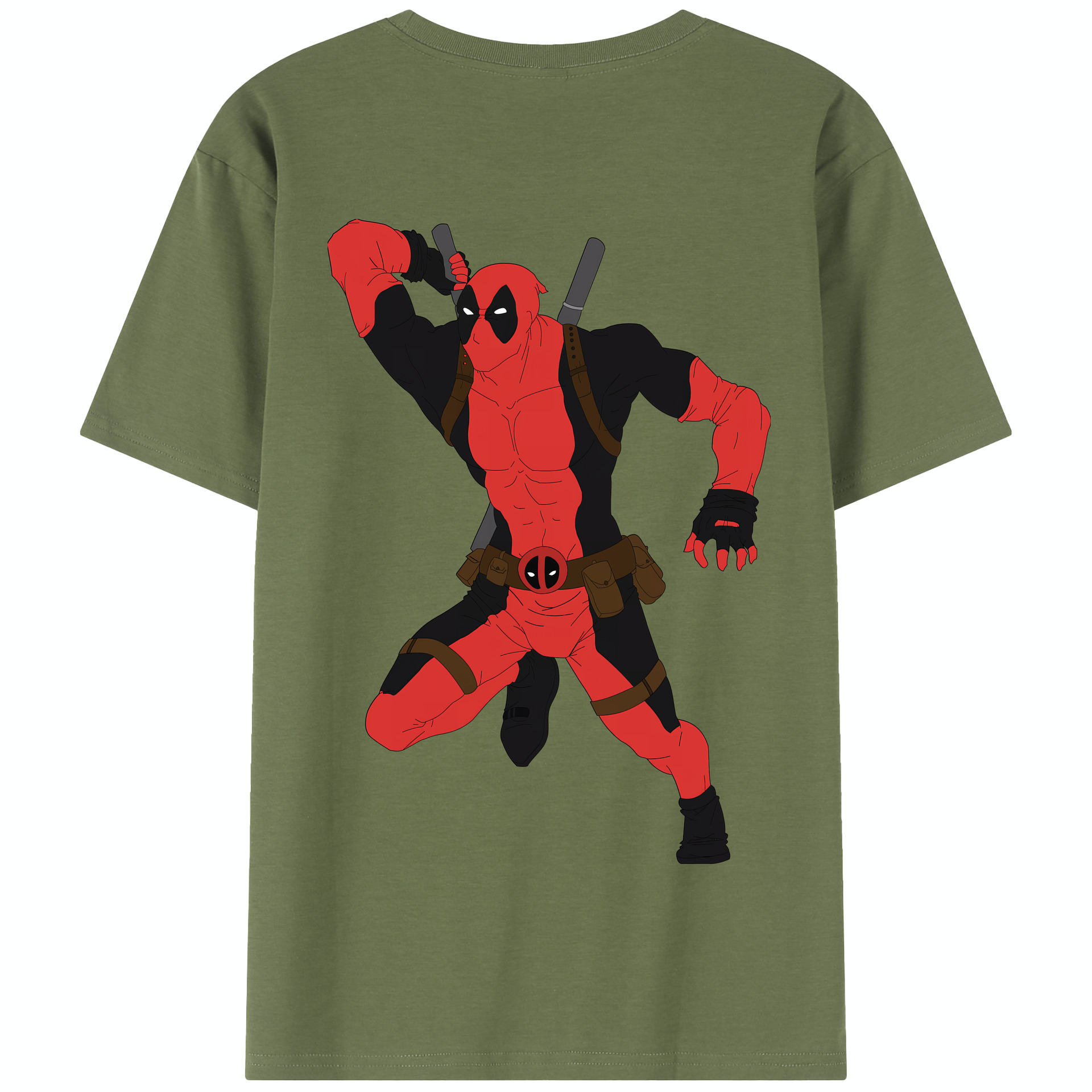 （画像用） Deadpool デッドプール 綿100％半袖Tシャツ（背面プリント）